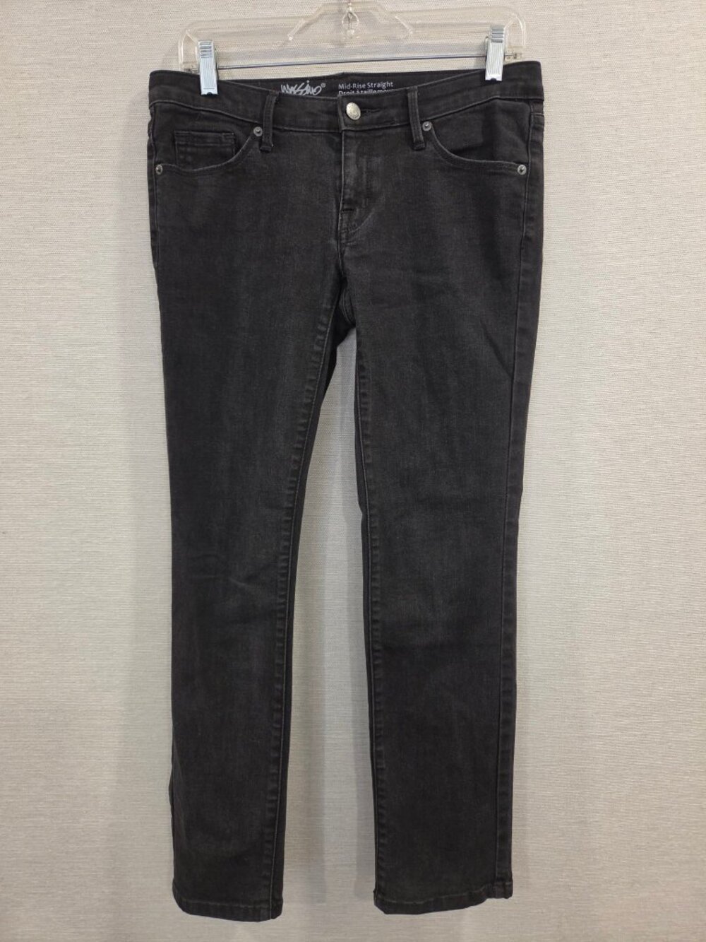 Mossimo Womens 4S Black Mid-Rise Straight Leg Jeans Stretch Denim